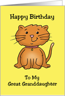 Birthday Card For A Young Great Granddaughter With A Cartoon Cat card