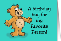 Cute Birthday Card With Cartoon Bear Offering A Birthday Hug card