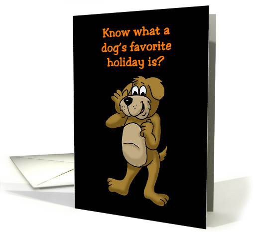 Humorous Halloween Card With A Cartoon Dog Favorite Holiday card