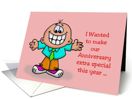 Humorous Anniversary Card With Character Extra Special This Year card
