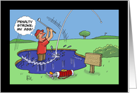Birthday Card For A Golfer With Golfer Hitting Ball Out Of Water card