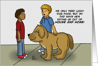 Humorous National Dog Day Card with Cartoon About A Large Dog card