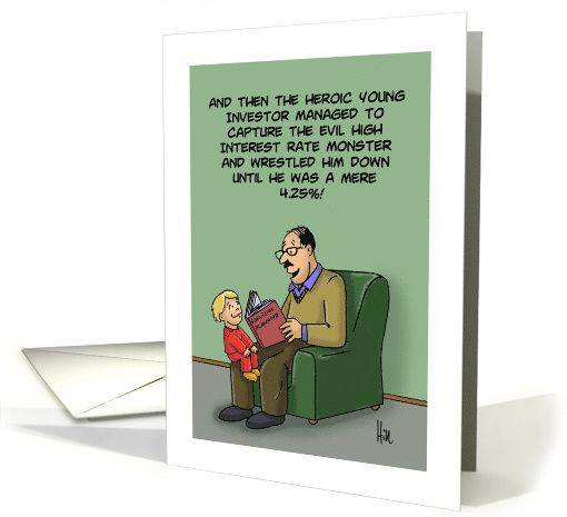 Humorous Business Card With Cartoon About Interest Rate card (1509852)