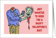 Valentine Card With Zombie Calling To Wish Happy Valentine’s Day card