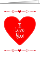 Valentine Card With A red Heart With I Love You Written On It card