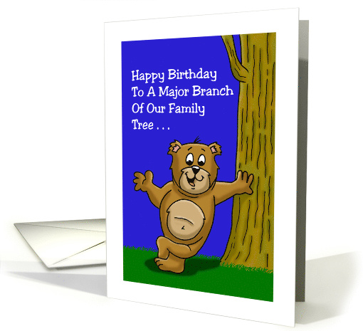 Birthday Card With A Cartoon Bear And Family Tree card (1512516)