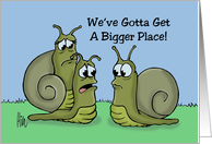Business Card For A Realtor With Cartoon Of Snails In The Same Shell card