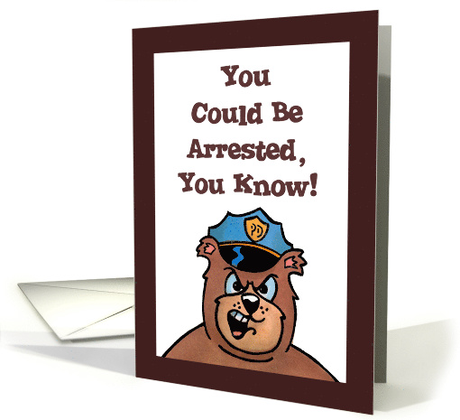 Cute 40th Birthday Card With A Cartoon Bear Policeman card (1514582)
