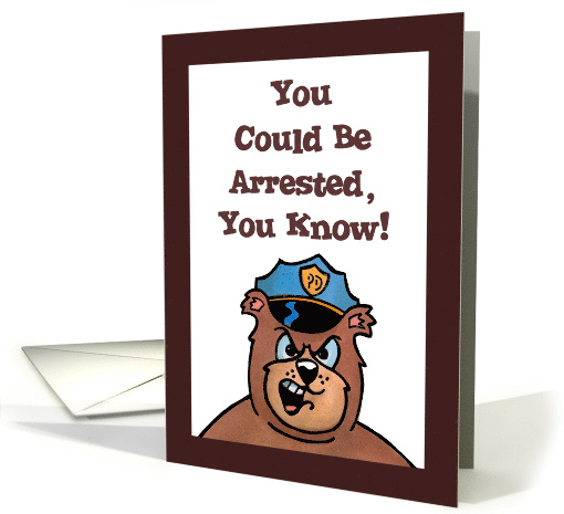 Cute 50th Birthday Card With A Cartoon Bear Policeman card (1514584)