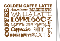 Let’s Do Coffee Card With Many Variations Of The Popular Beverage card