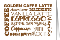 International Coffee Day Card With Many Variations Of The Drink card