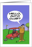 Humorous Get Well Card With A Golf Cartoon With A Golf Cart card