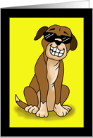 National Dog Day Card With Cartoon Boxer Wearing Sunglasses card