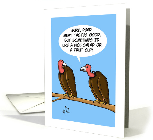 Blank Note Card With Cartoon Of Two Vultures card (1518534)