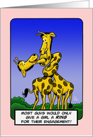 Congratulations On Engagement With Two Giraffes Entwined card