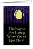 Missing You Card With A Moon And Silhouetted Trees card
