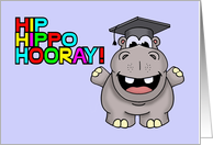 Graduation Congratulations Card With Cartoon Hippo card