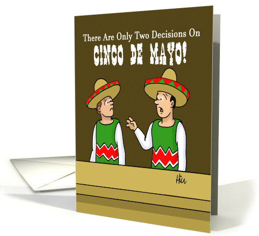 Cinco de Mayo Card With Two Guys Dressed in Hats and Serapes card