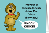 Birthday Card With Cartoon Dog Here’s A Knock Knock Joke card