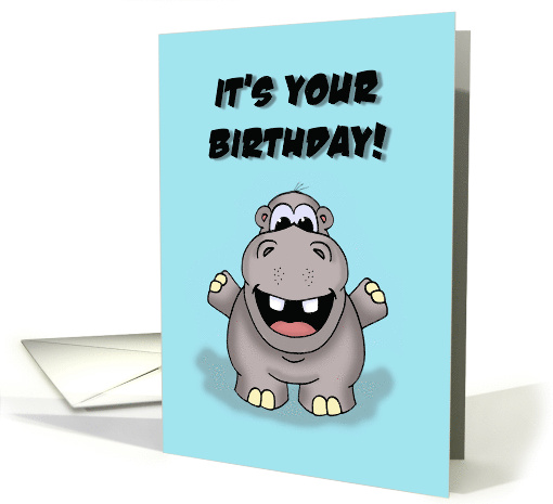 Birthday Card With Happy Hippo Hip Hippo Hooray card (1522918)