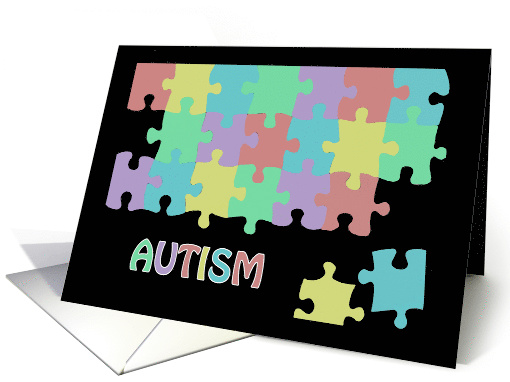 Autism Awareness Day Card With Puzzle Pieces card (1523196)