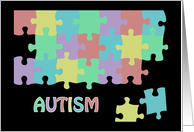 Autism Awareness Day Card With Puzzle Pieces card