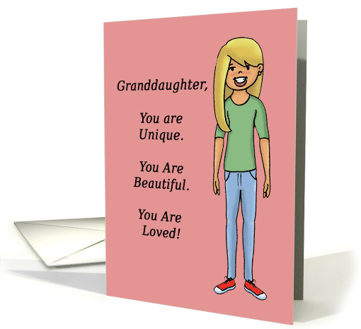 Birthday Card For A Teen Granddaughter, You Are Unique, card (1523766)