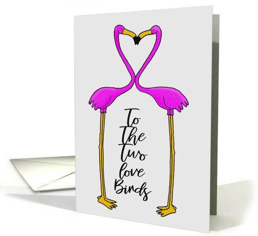 Anniversary Card With Two Flamingos Making A heart card (1524014)