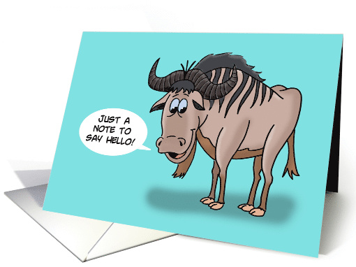 Hi/Hello Card With A Cartoon Gnu (wildebeest) card (1524372)