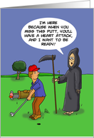 Birthday Card With The Grim Reaper Talking To A Golfer card