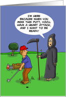 Blank Note Card With The Grim Reaper Talking To A Golfer card