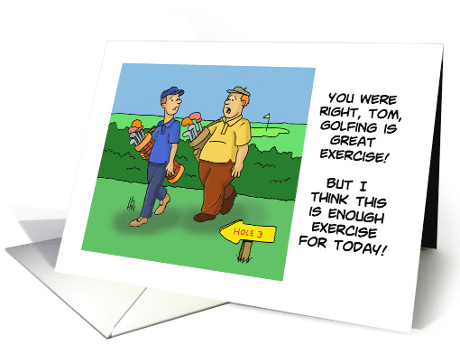 Blank Note Card With Overweight Golfer Great Exercise card (1526382)
