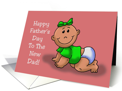 Father's Day Card For A New Father With Cute Cartoon baby card