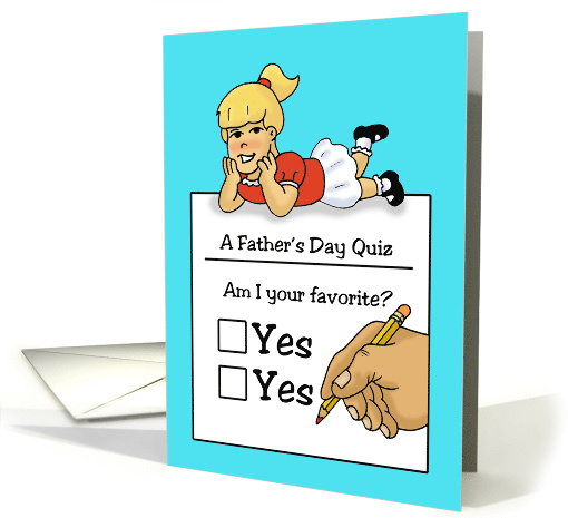 Father's Day Card From Daughter. Father's Day Quiz card (1526892)