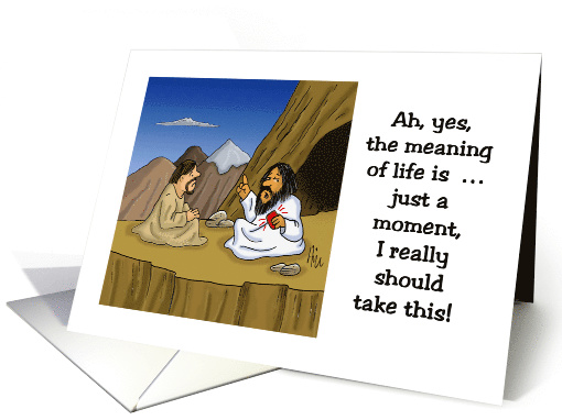 Humorous Friendship Card With Cartoon Sage Giving Meaning Of Life card