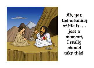 Humorous Friendship Card With Cartoon Sage Giving Meaning Of Life