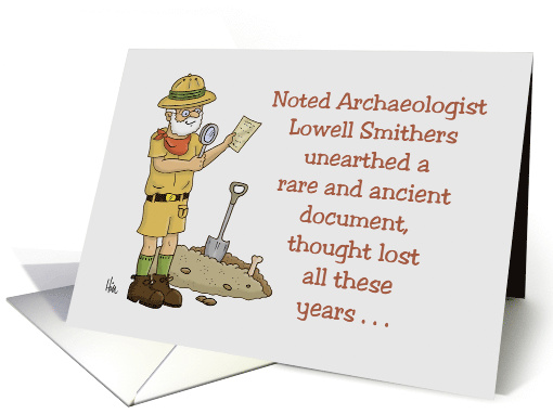 Humorous Birthday Card With Archaeologist Finding Birth... (1528444)