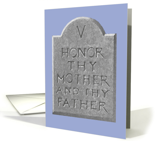Parents' Day Card With An Image Of The Fifth Commandment card