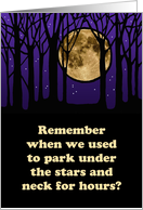 Humorous Anniversary Card With Moon And Stars With Silhouettes card