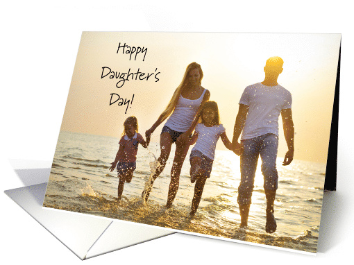 Daughter's Day Card With Family At The Beach card (1531204)