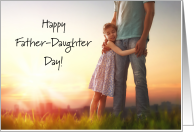 Happy Father-Daughter Day With Girl Hugging Dad card