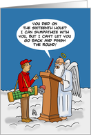 Humorous Birthday Card For Golfer With Golfer At Pearly Gates card
