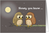 Cute Love/Romance Card With Two Owls. Owl Always Love You card