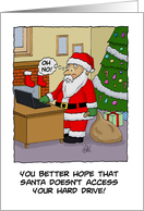 Blank Note Card Hope Santa Doesn’t Access Your Hard Drive card