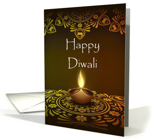Diwali Card With Traditional Oil Candle card (1533902)