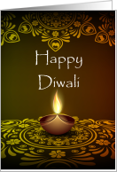 Diwali Card With Traditional Oil Candle card