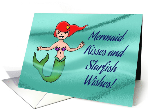 Birthday Card Mermaid Kisses And Starfish Wishes! card (1534722)