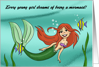 Birthday Card For Her With Mermaid, Every Young Girl Dreams card