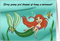 Blank Note Card For Her With Mermaid, Every Young Girl Dreams card