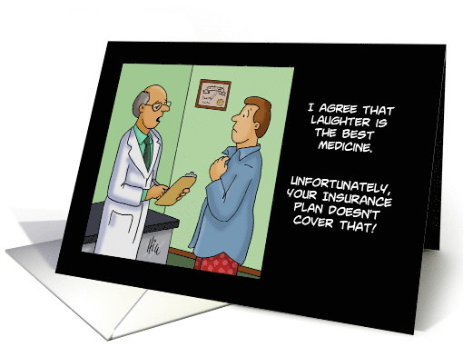 Get Well Card With Cartoon About Laughter Is The Best Medicine card